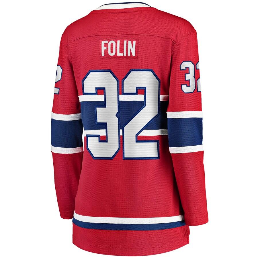 Christian Folin 32 Montreal Canadiens Women's Red Home Breakaway Player Jersey