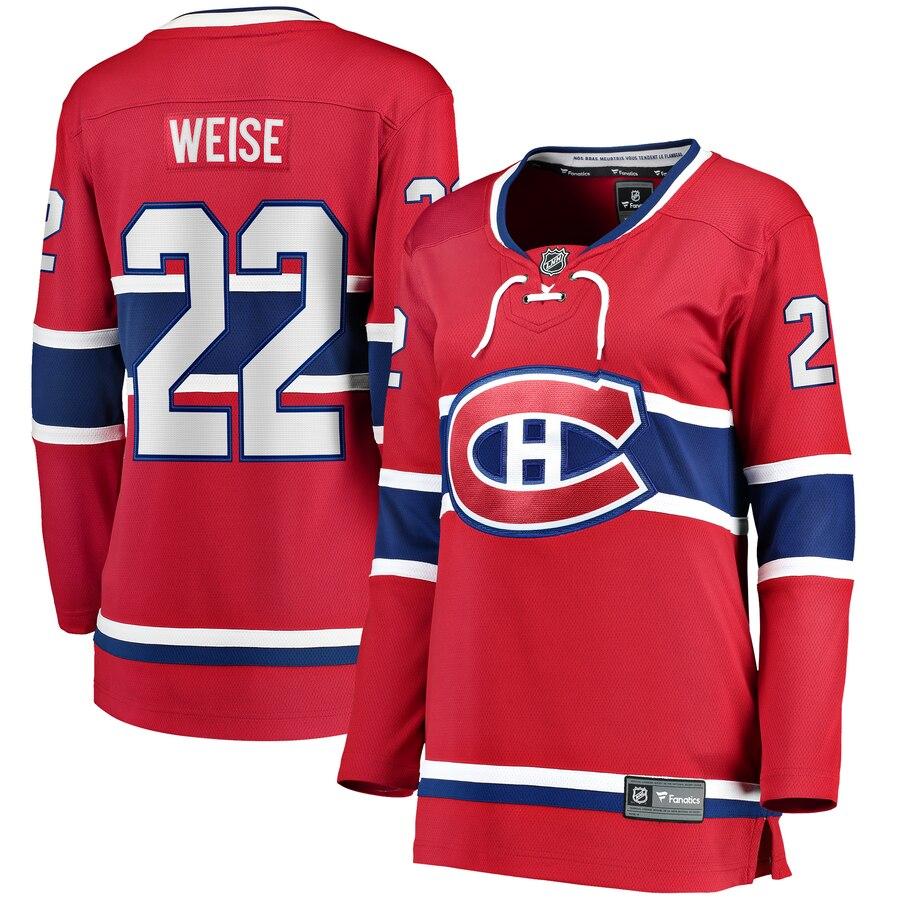 Dale Weise 22 Montreal Canadiens Women's Red Home Breakaway Player Jersey