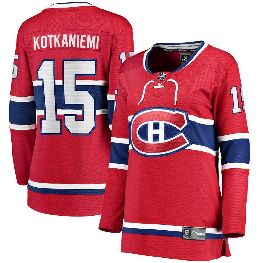 Jesperi Kotkaniemi Montreal Canadiens Branded Women's Home Breakaway Player Jersey – Red