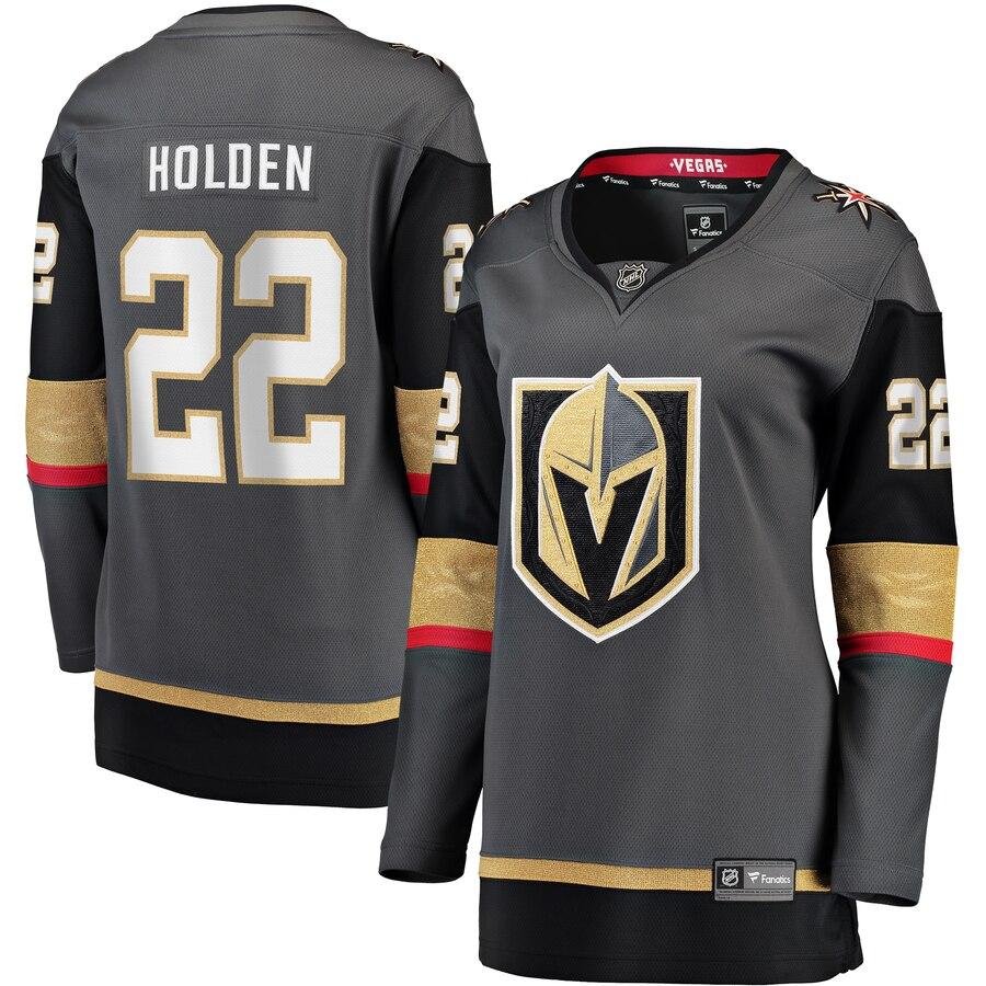 Nick Holden 22 Vegas Golden Knights Women's Black Home Breakaway Player Jersey