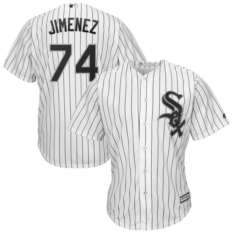Eloy Jimenez 74 Chicago White Sox Home Cool Base Player Replica Jersey – White/Black
