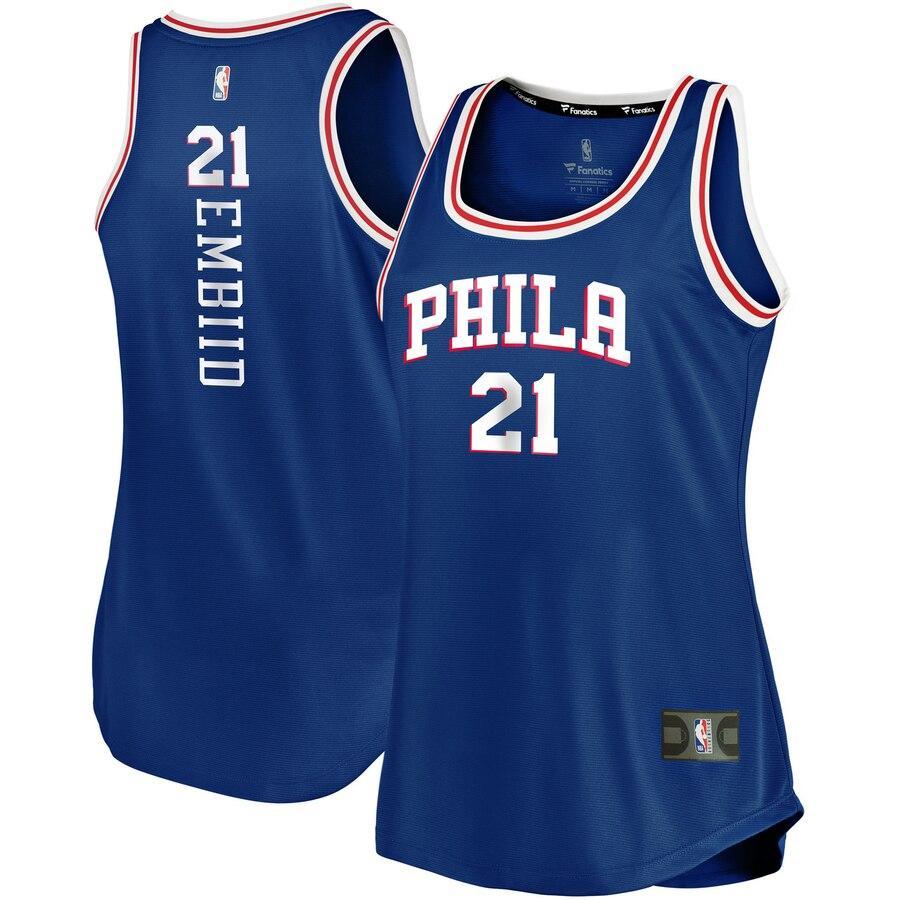Joel Embiid Philadelphia 76ers Women's Fast Break Team Tank Jersey - Icon Edition – Royal