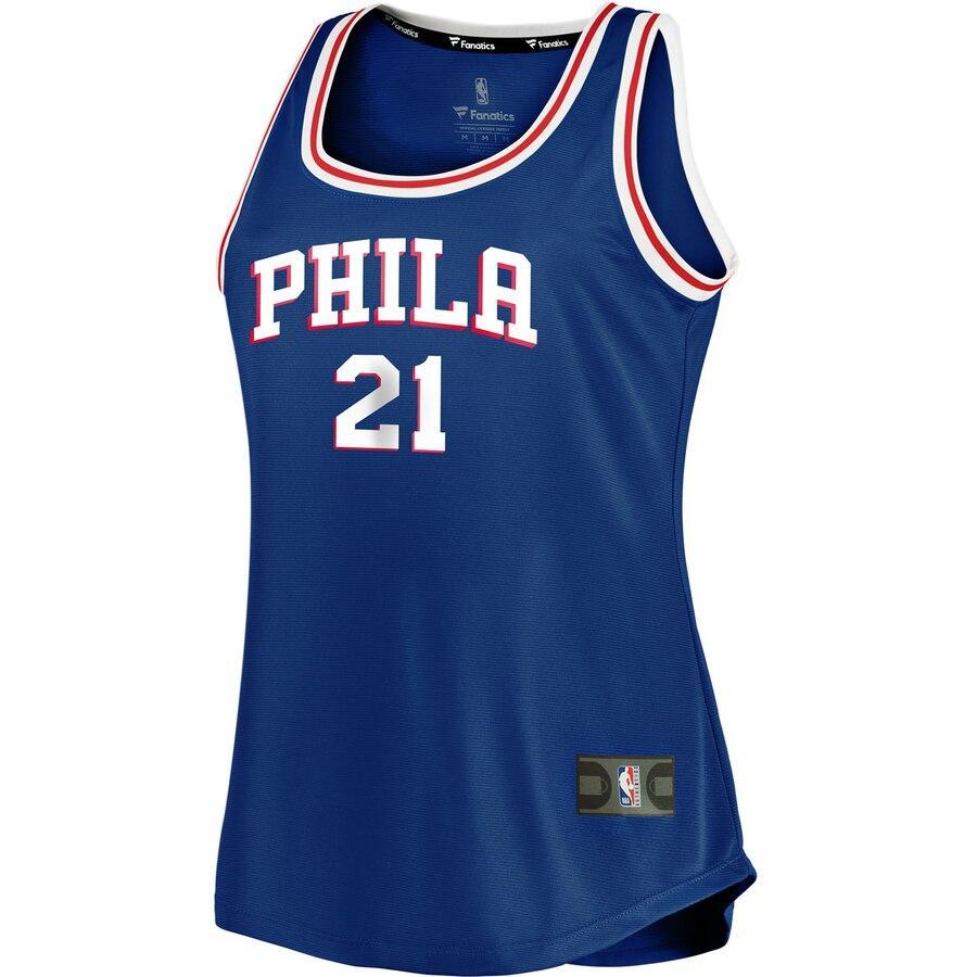 Joel Embiid Philadelphia 76ers Women's Fast Break Team Tank Jersey - Icon Edition – Royal