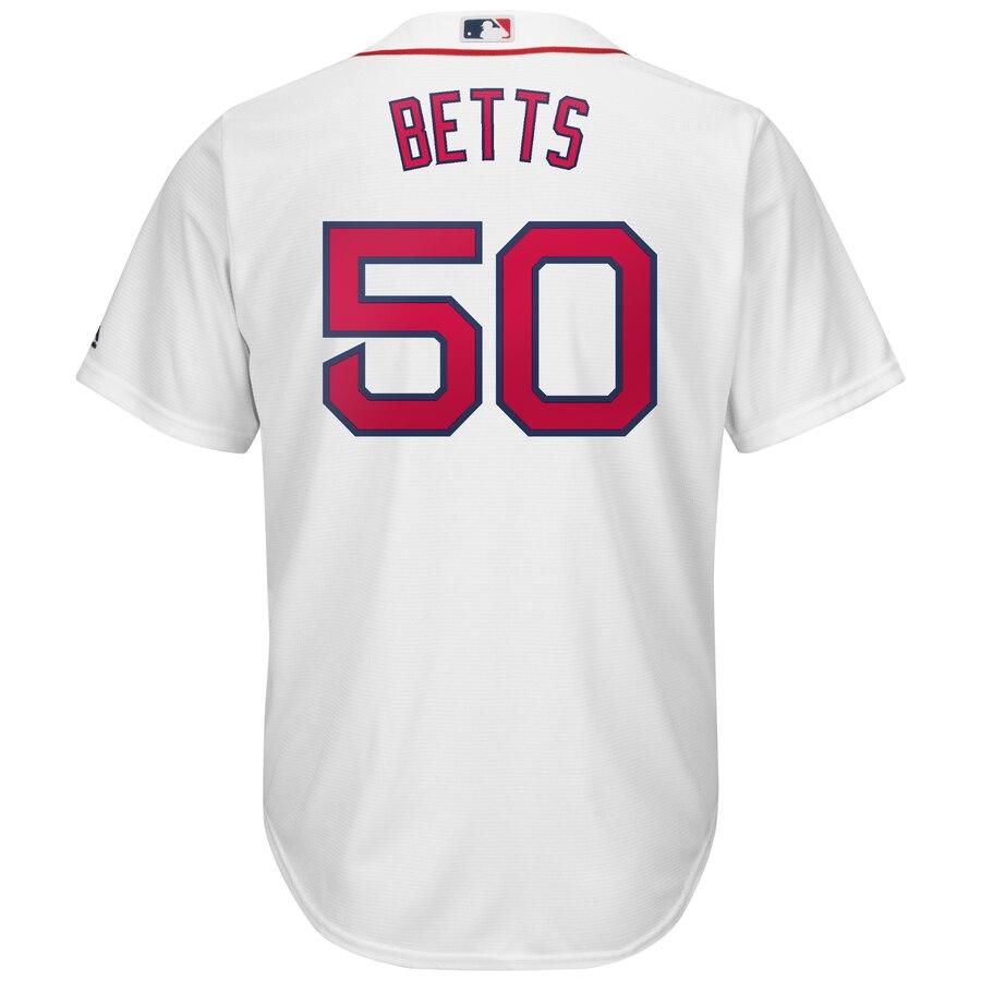Mookie Betts 50 Boston Red Sox White Home Official Cool Base Player Jersey
