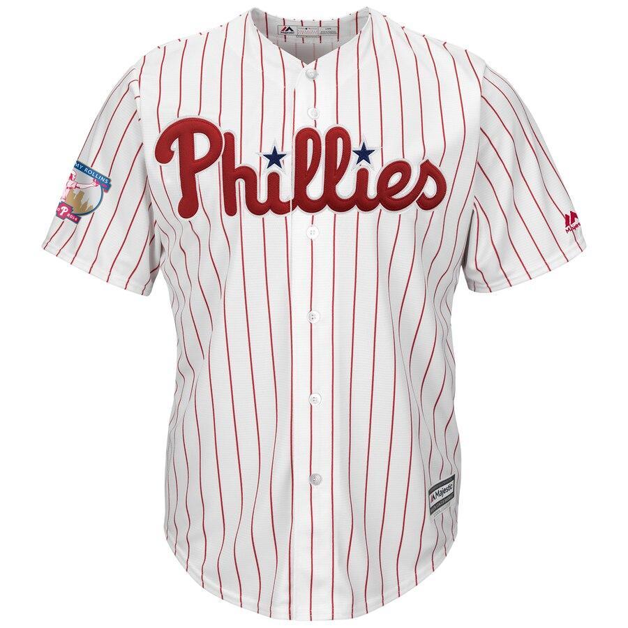 Jimmy Rollins 11 Philadelphia Phillies White/Red Home Retirement Cool Base Player Jersey