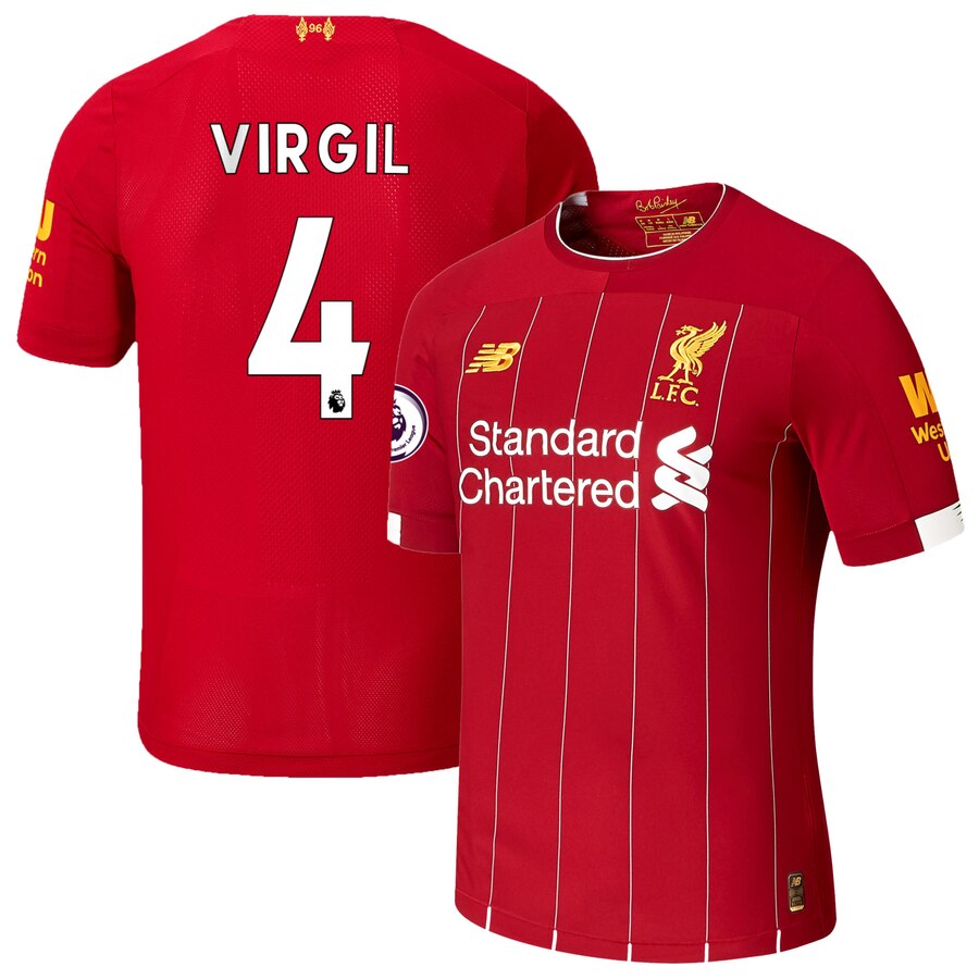 Virgil Van Dijk New Balance 2019/20 Home Authentic Player Jersey – Red