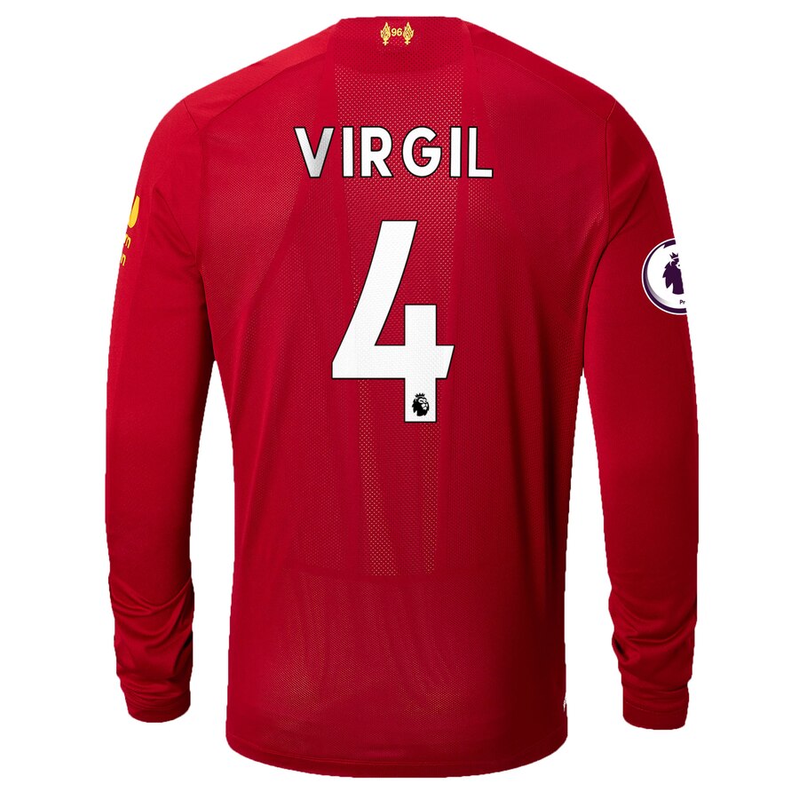 Virgil Van Dijk New Balance 2019/20 Home Replica Player Long Sleeve Jersey – Red