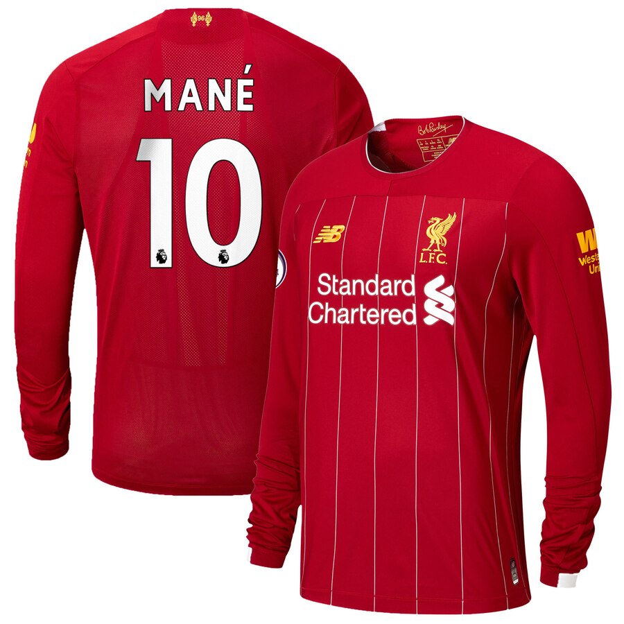 Sadio Mané New Balance 2019/20 Home Replica Player Long Sleeve Jersey – Red