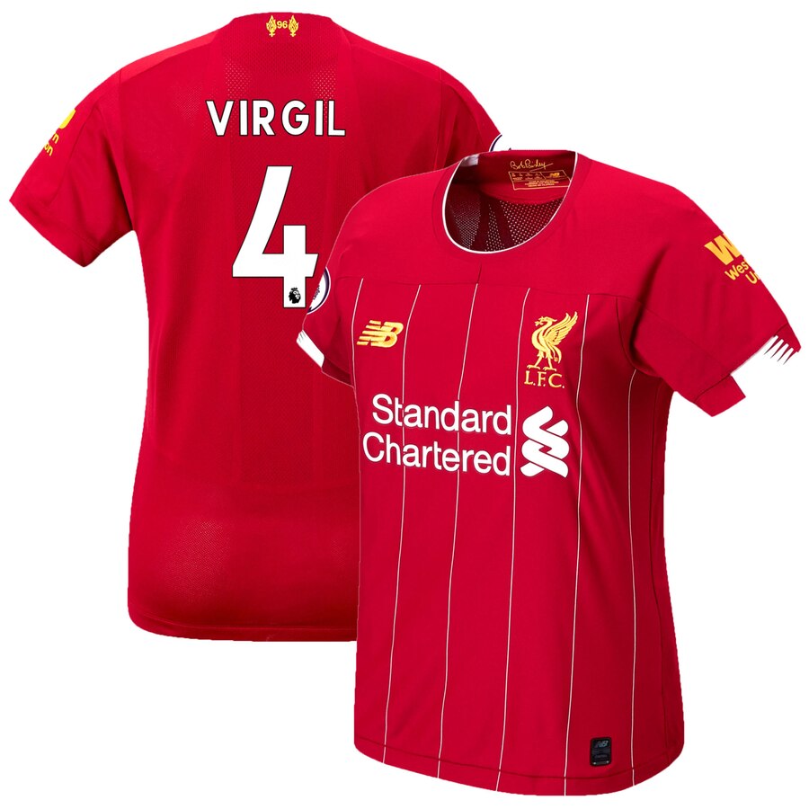 Virgil Van Dijk New Balance Women's 2019/20 Home Replica Player Stadium Jersey – Red