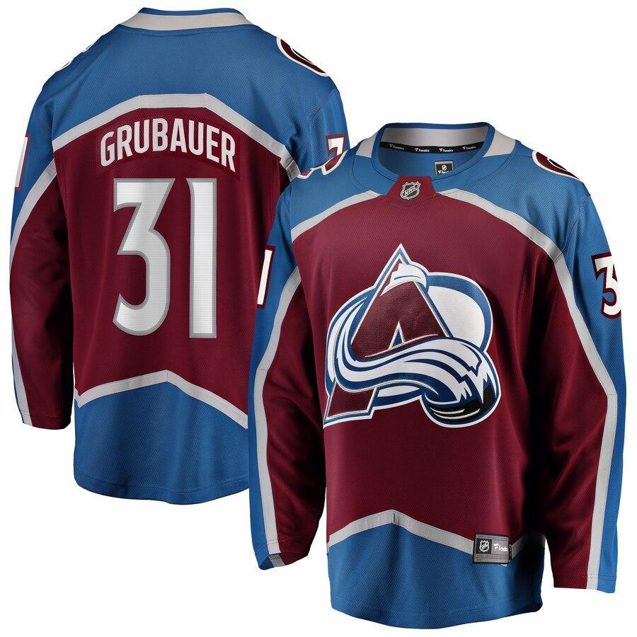 Philipp Grubauer Colorado Avalanche Branded Home Breakaway Player Jersey – Maroon