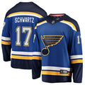 Jaden Schwartz 17 St. Louis Blues Youth Blue Breakaway Player Jersey