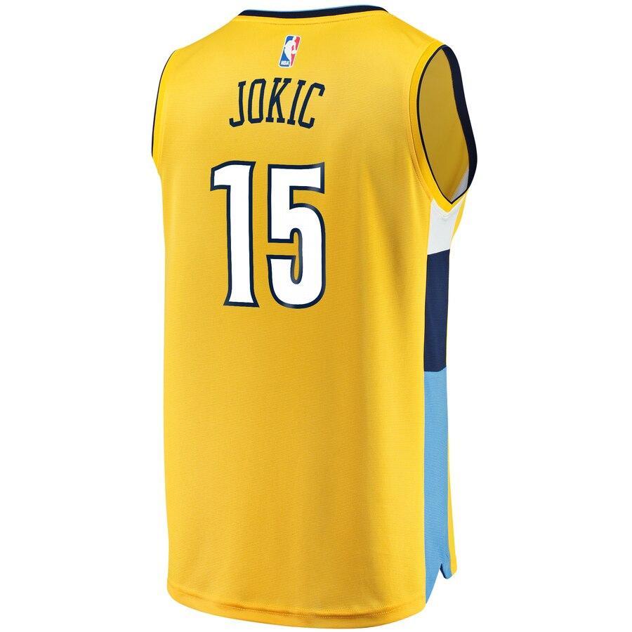 Nikola Jokic Denver Nuggets Gold Fast Break Replica Jersey - Statement Edition