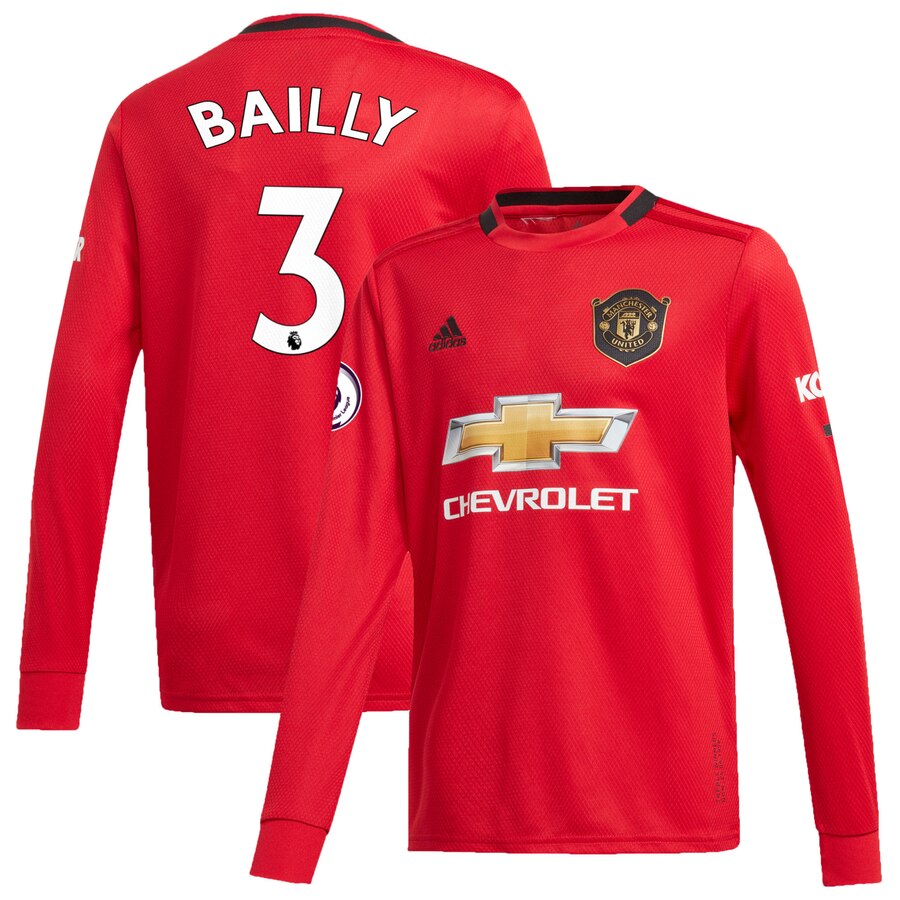 Eric Bailly Youth 2019/20 Home Replica Long Sleeve Player Jersey – Red