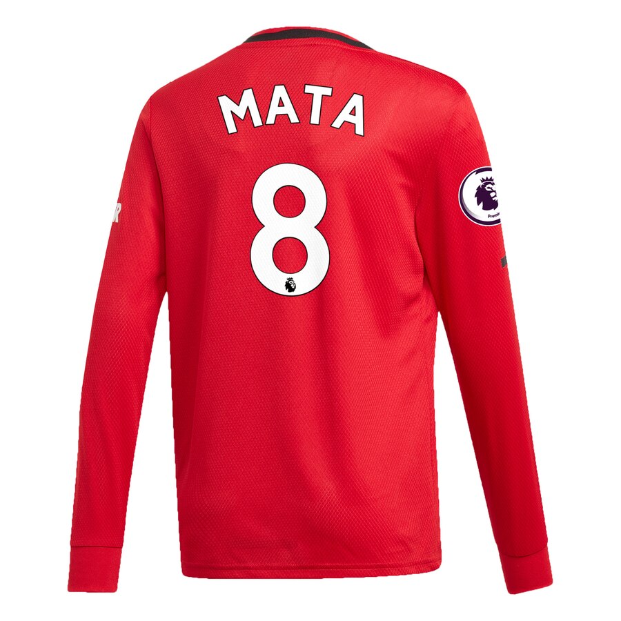 Juan Mata Youth 2019/20 Home Replica Long Sleeve Player Jersey – Red