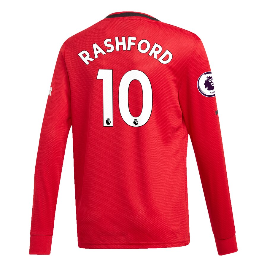 Marcus Rashford Youth 2019/20 Home Replica Long Sleeve Player Jersey – Red