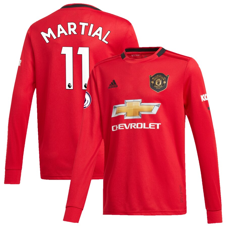 Anthony Martial Youth 2019/20 Home Replica Long Sleeve Player Jersey – Red