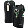Brook Lopez Milwaukee Bucks Fast Break Replica Jersey - Statement Edition - Black