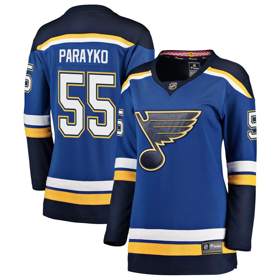 Colton Parayko 55 St. Louis Blues Women's Blue Home Premier Breakaway Player Jersey