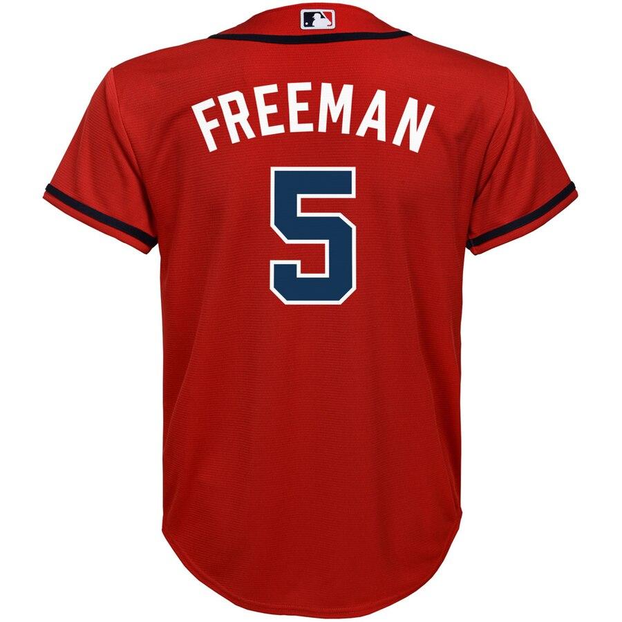 Freeman 5 Atlanta Braves Youth Navy Official Cool Base Player Jersey