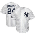 Gary Sanchez 24 New York Yankees White/Navy 2019 London Series Cool Base Player Jersey