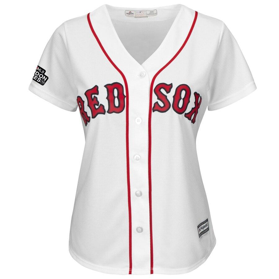 Mookie Betts 50 Boston Red Sox Women's White 2019 London Series Cool Base Player Jersey