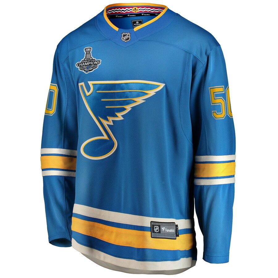 Binnington St. Louis Blues Blue 2019 Stanley Cup Champions Alternate Breakaway Player Jersey