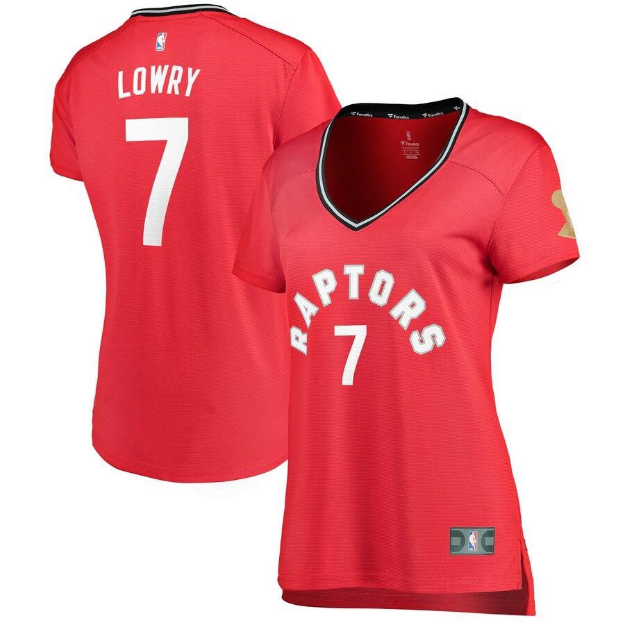 Kyle Lowry Toronto Raptors Women's 2019 NBA Finals Champions Fast Break Replica Player Jersey Red – Icon Edition