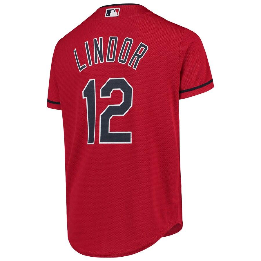 Lindor 12 Cleveland Indians Youth White Home Replica Player Jersey