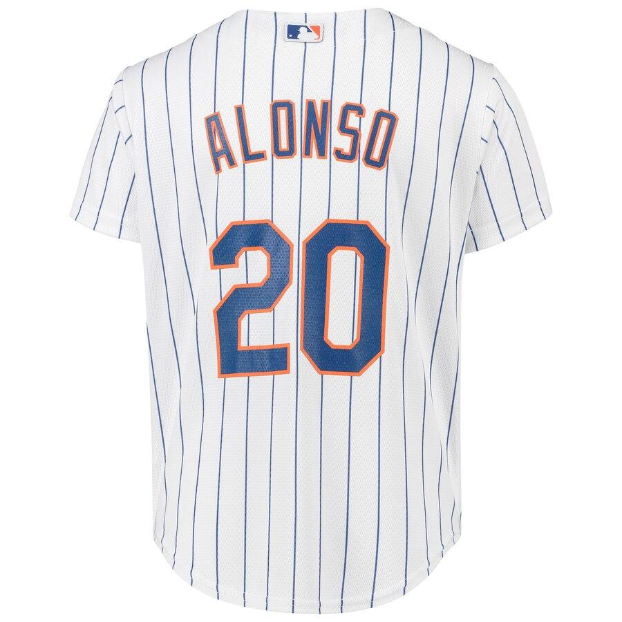 Pete Alonso New York Mets Youth White/Royal Home Official Cool Base Player Jersey