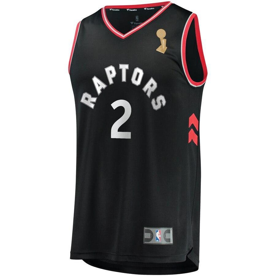 Kawhi Leonard Toronto Raptors Youth 2019 NBA Finals Champions Fast Break Replica Player Jersey Black – Statement Edition