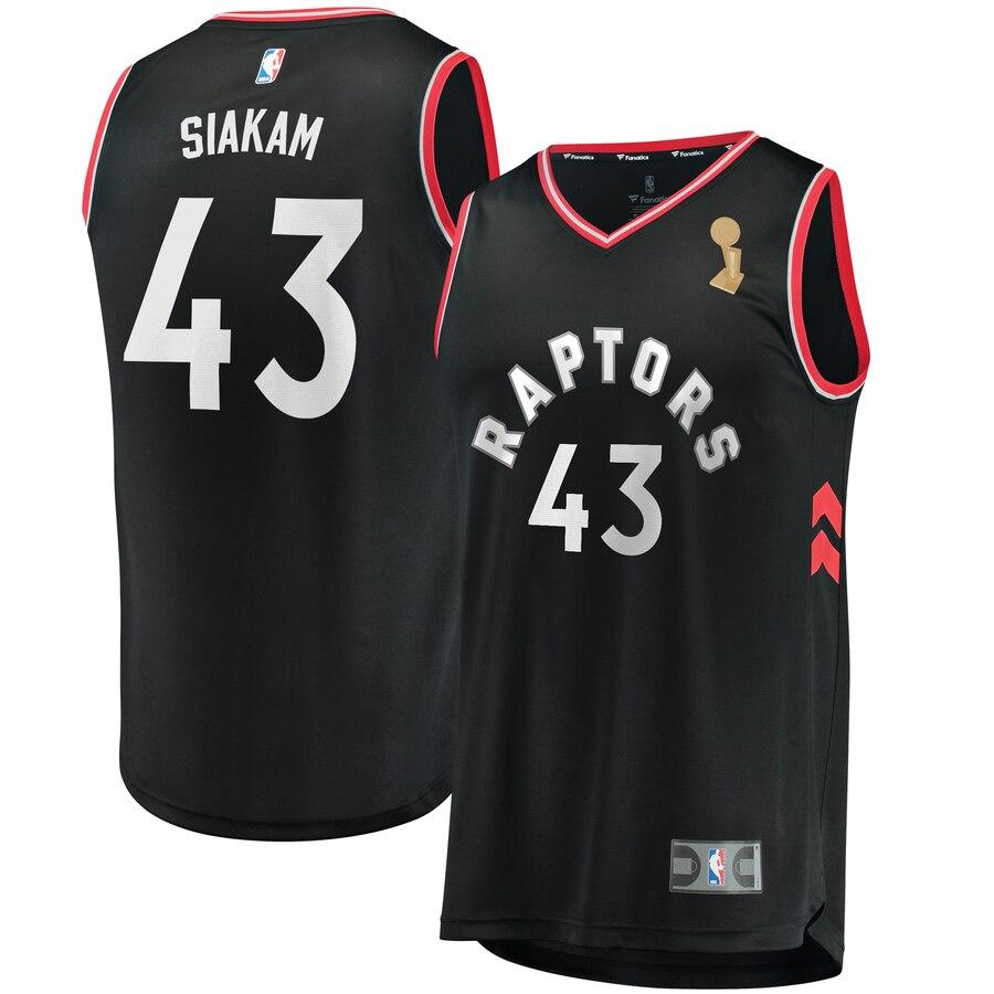 Pascal Siakam Toronto Raptors Youth 2019 NBA Finals Champions Fast Break Replica Player Jersey Black – Statement Edition