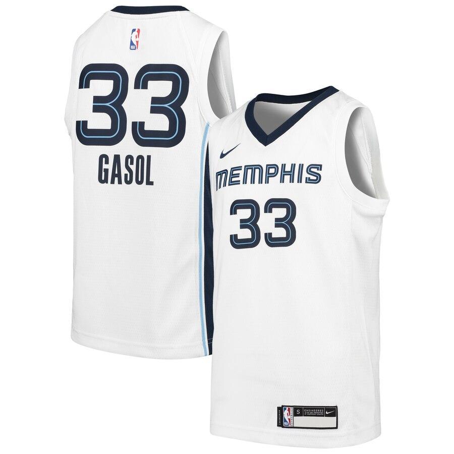 Marc Gasol Memphis Grizzlies Youth White Swingman Jersey - Association Edition