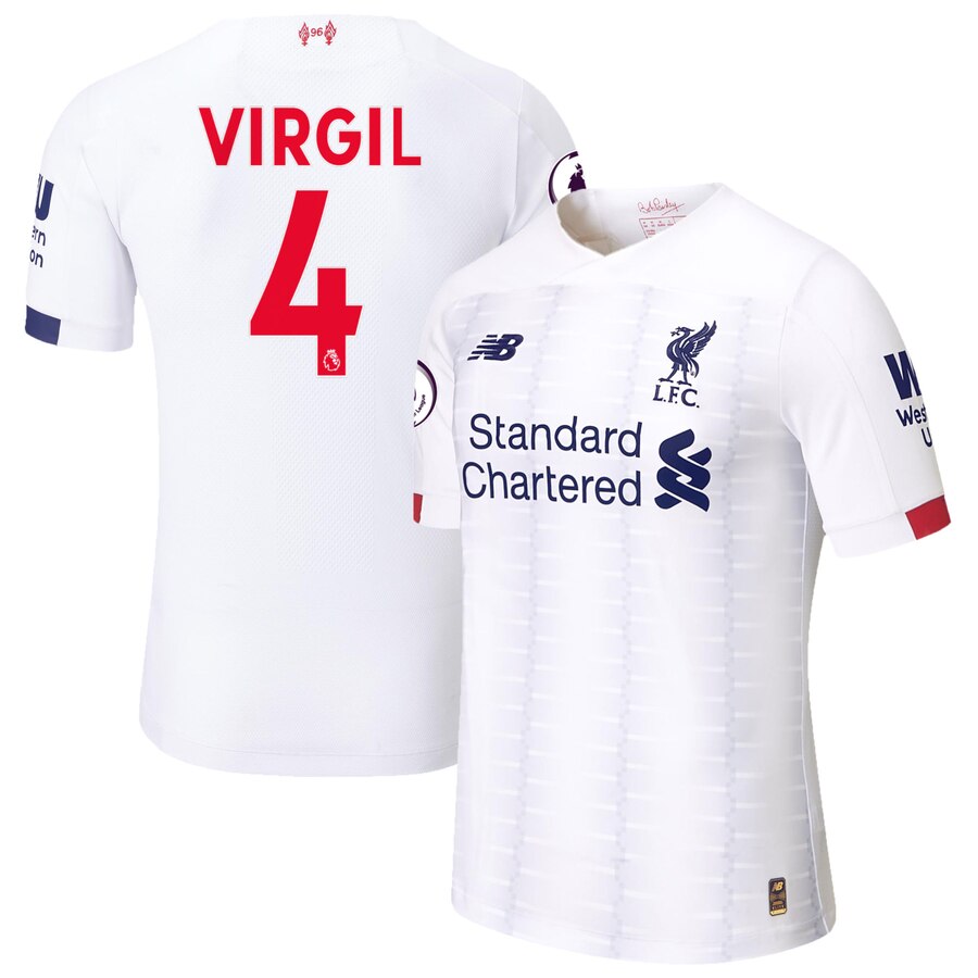 Virgil Van Dijk New Balance 2019/20 Away Authentic Player Jersey – White