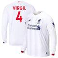 Virgil Van Dijk New Balance 2019/20 Away Replica Long Sleeve Player Jersey – White