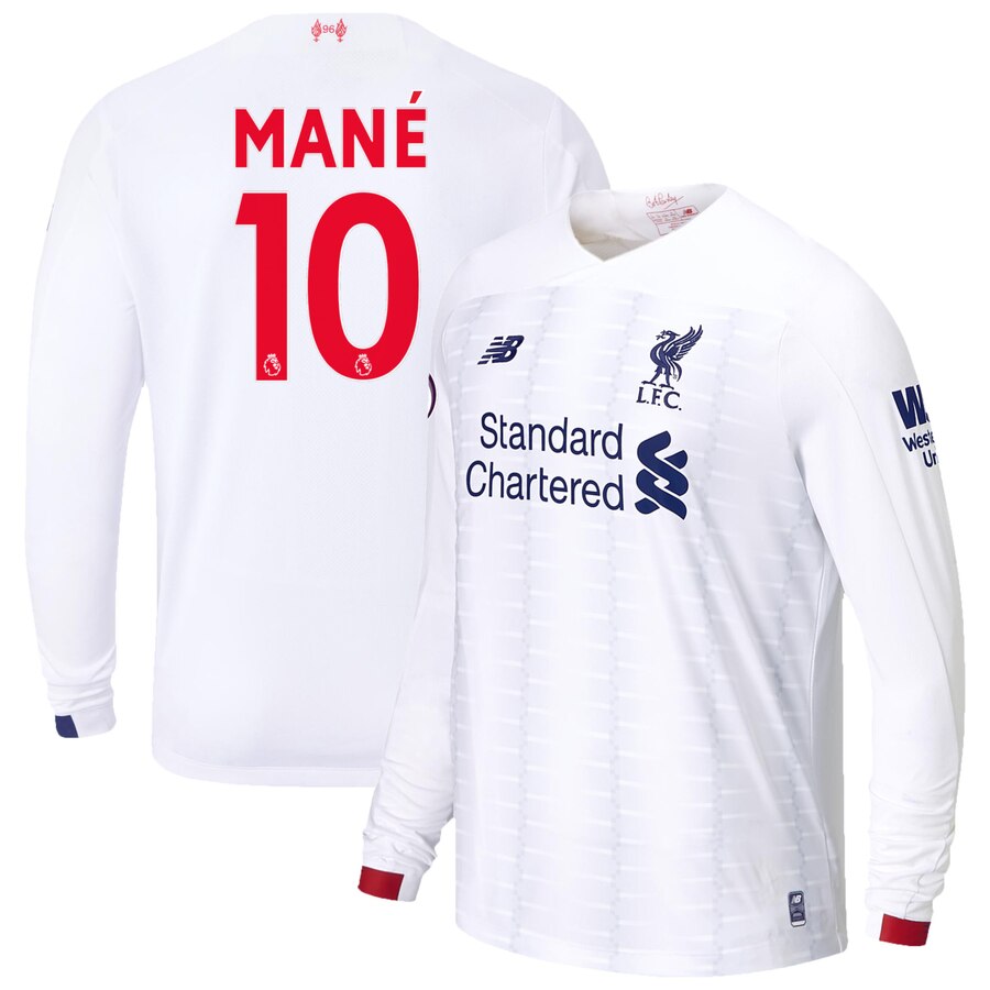 Sadio Mané New Balance 2019/20 Away Replica Long Sleeve Player Jersey – White