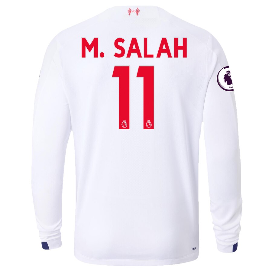 Mohamed Salah New Balance 2019/20 Away Replica Long Sleeve Player Jersey – White