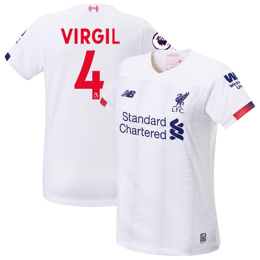Virgil Van Dijk New Balance Women's 2019/20 Away Replica Stadium Player Jersey – White