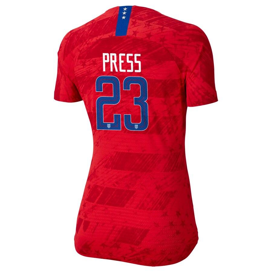 Christen Press 23 USWNT Women's Red 2019 Away Authentic Vapor Player Jersey