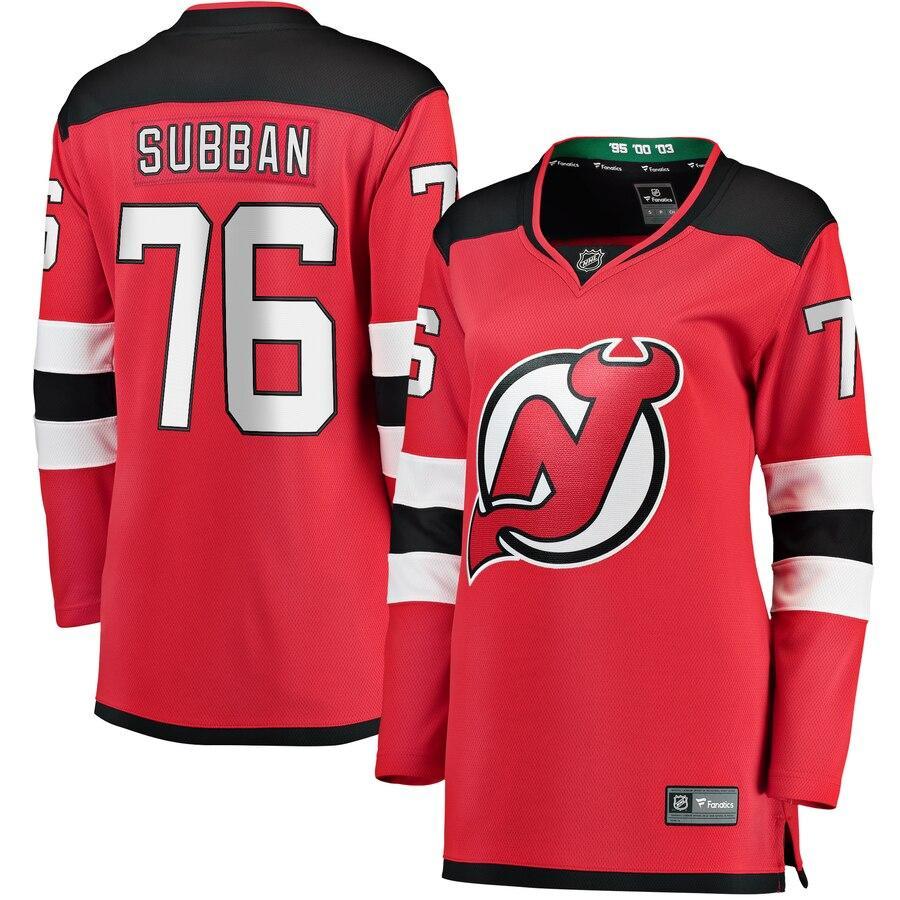 P.K. Subban New Jersey Devils Branded Women's Home Breakaway Jersey – Red