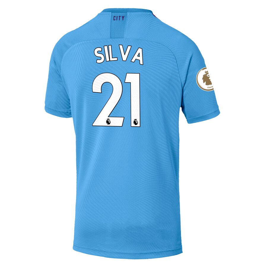David Silva Puma 2019/20 Home Authentic Player Jersey – Light Blue