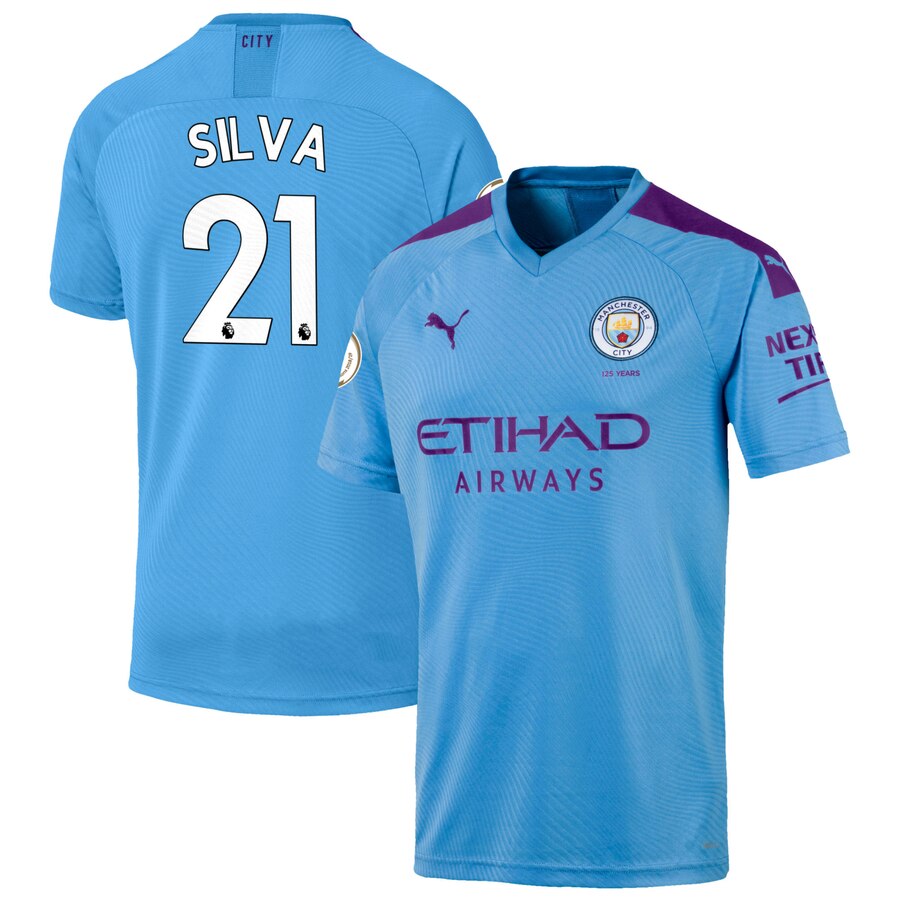 David Silva Puma 2019/20 Home Replica Player Jersey – Light Blue