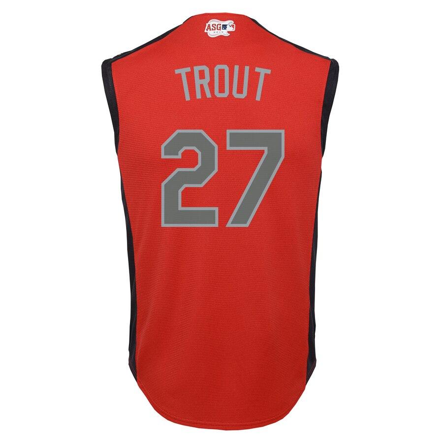 Mike Trout 27 American League Youth Red 2019 MLB All-Star Game Player Jersey