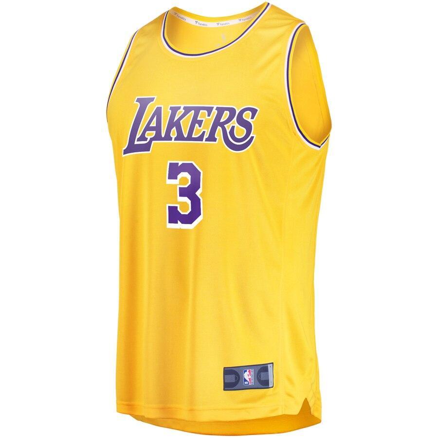 Anthony Davis Los Angeles Lakers Gold 2019/20 Fast Break Replica Jersey – Icon Edition