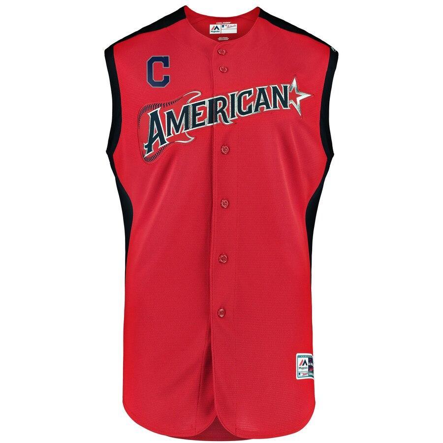 Carlos Santana 41 American League Red 2019 MLB All-Star Game Workout Player Jersey