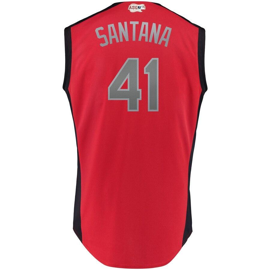 Carlos Santana 41 American League Red 2019 MLB All-Star Game Workout Player Jersey