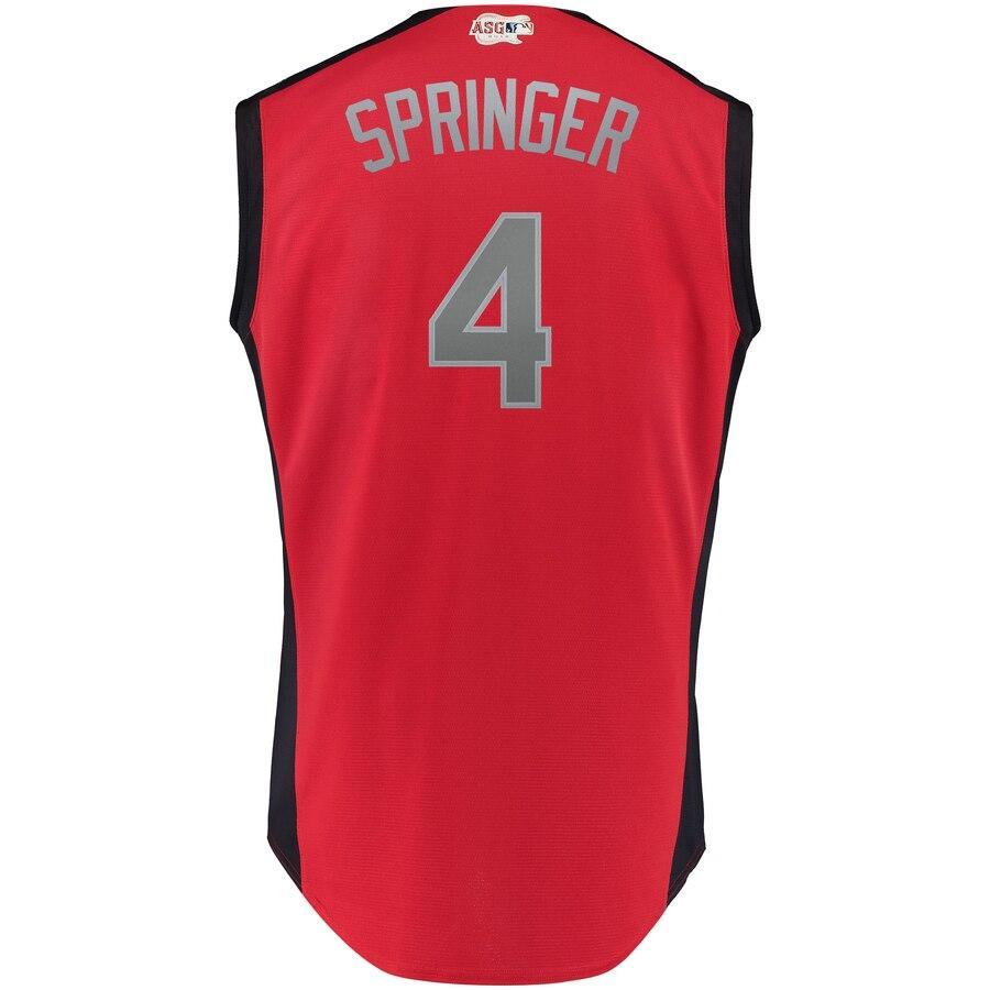 George Springer 4 American League Red 2019 MLB All-Star Game Workout Player Jersey