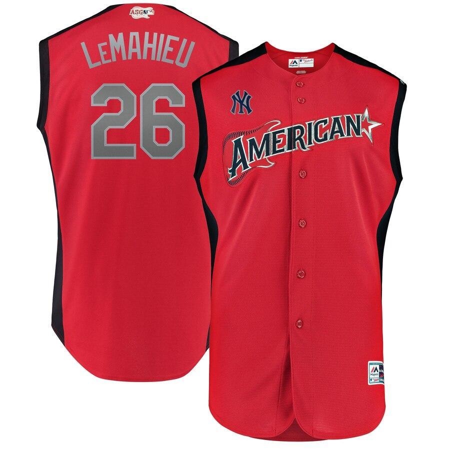 DJ LeMahieu American League Red 2019 MLB All-Star Game Workout Player Jersey