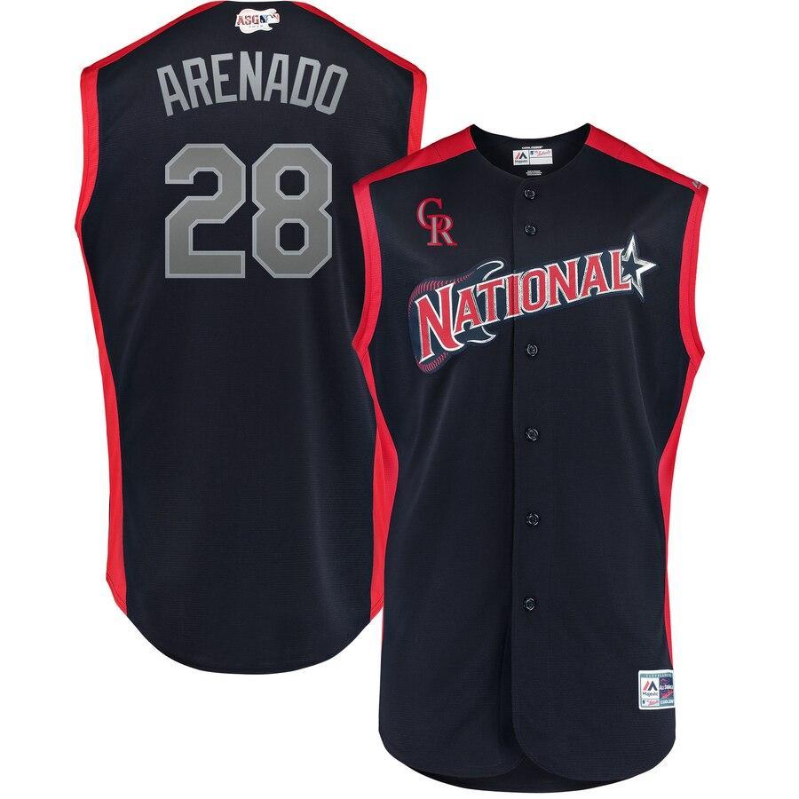 Nolan Arenado 25 National League Navy 2019 MLB All-Star Game Workout Player Jersey