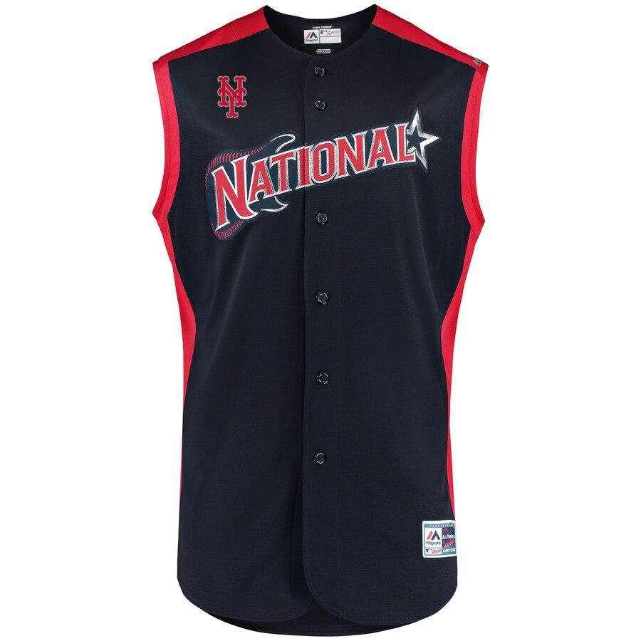Jacob deGrom 48 National League Navy/Red 2019 MLB All-Star Game Workout Player Jersey