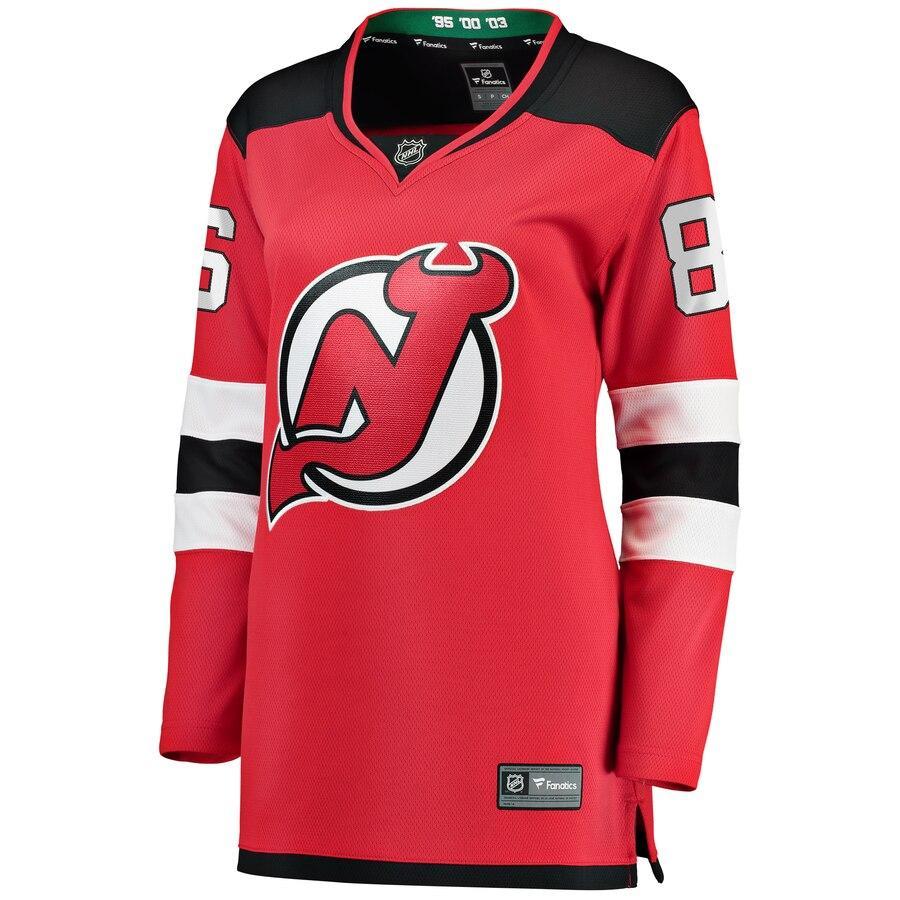 Jack Hughes New Jersey Devils Branded Women's Home Breakaway Jersey – Red